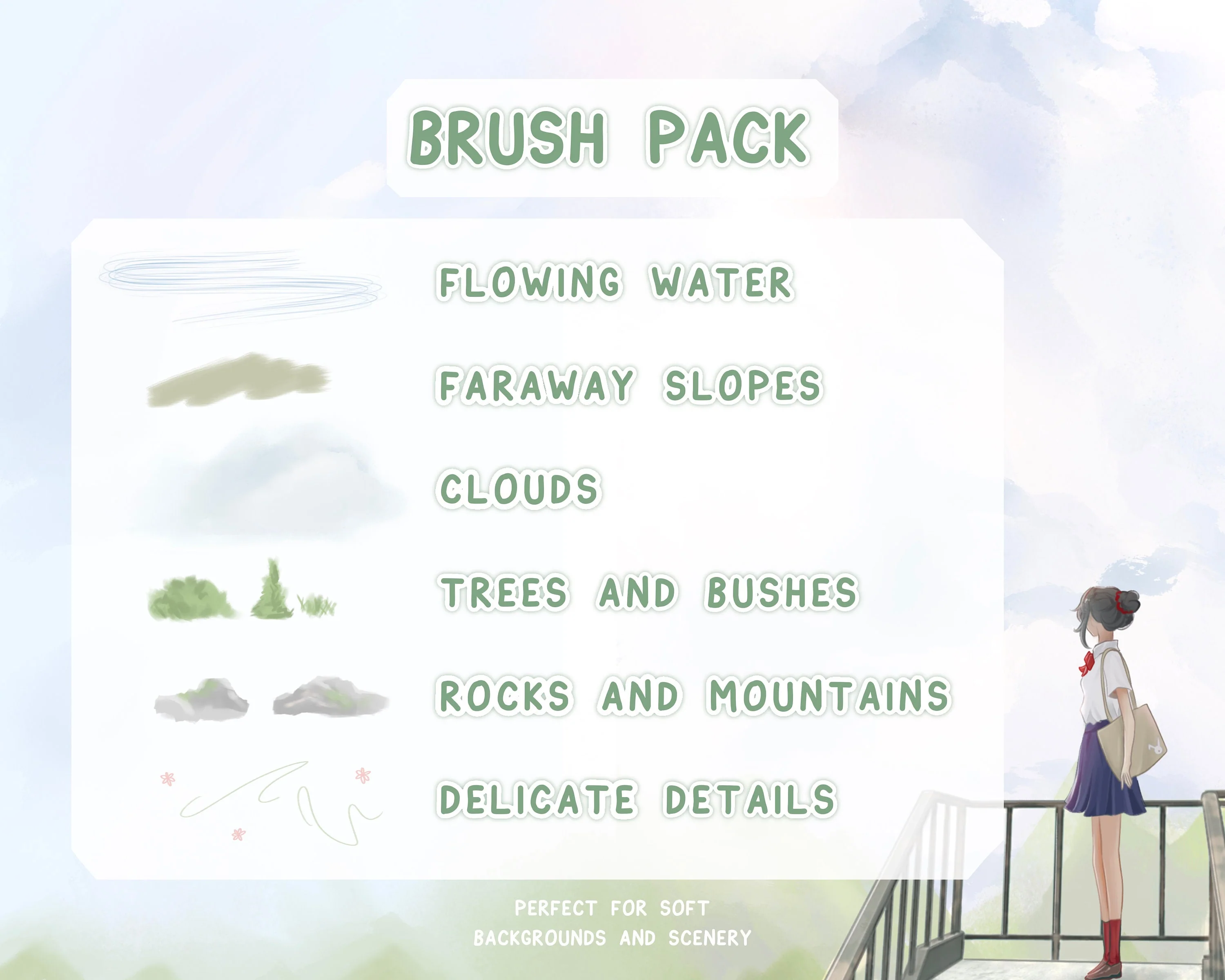 Aesthetic Anime Background Brush Set - Image 2