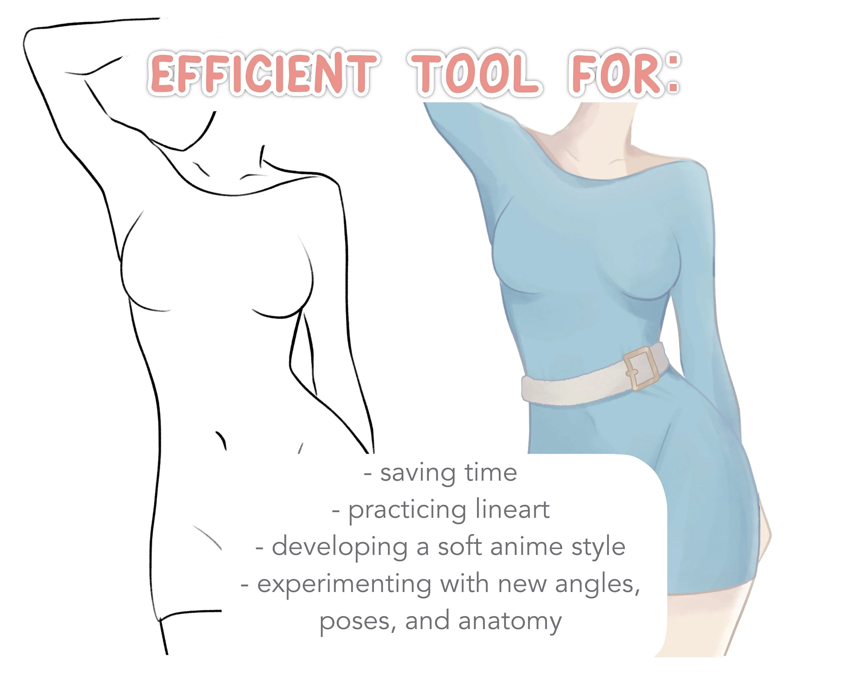 Anime Style Girl Body Pose Stamp Brush Set - Image 3