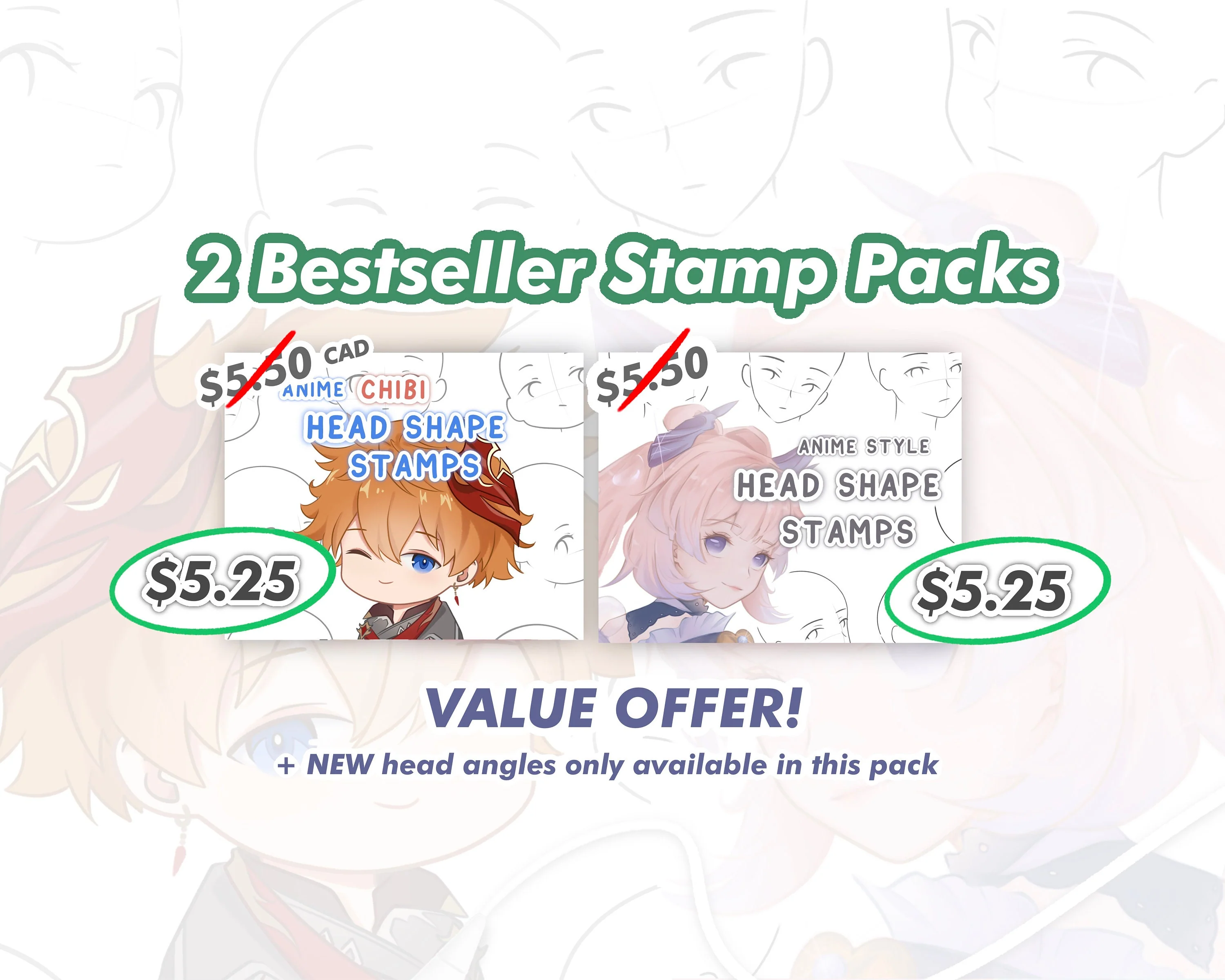 Anime Style 100+ Head Stamp Set - Image 3