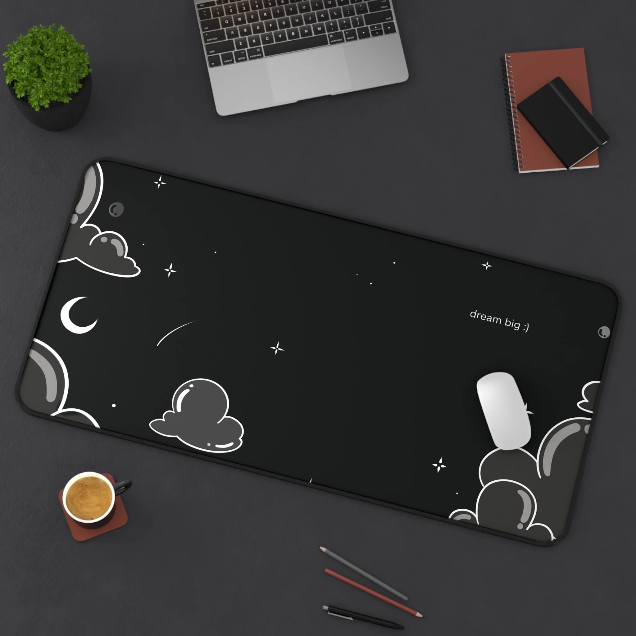 Bubble Cloud (dark) Desk Mat - Image 6