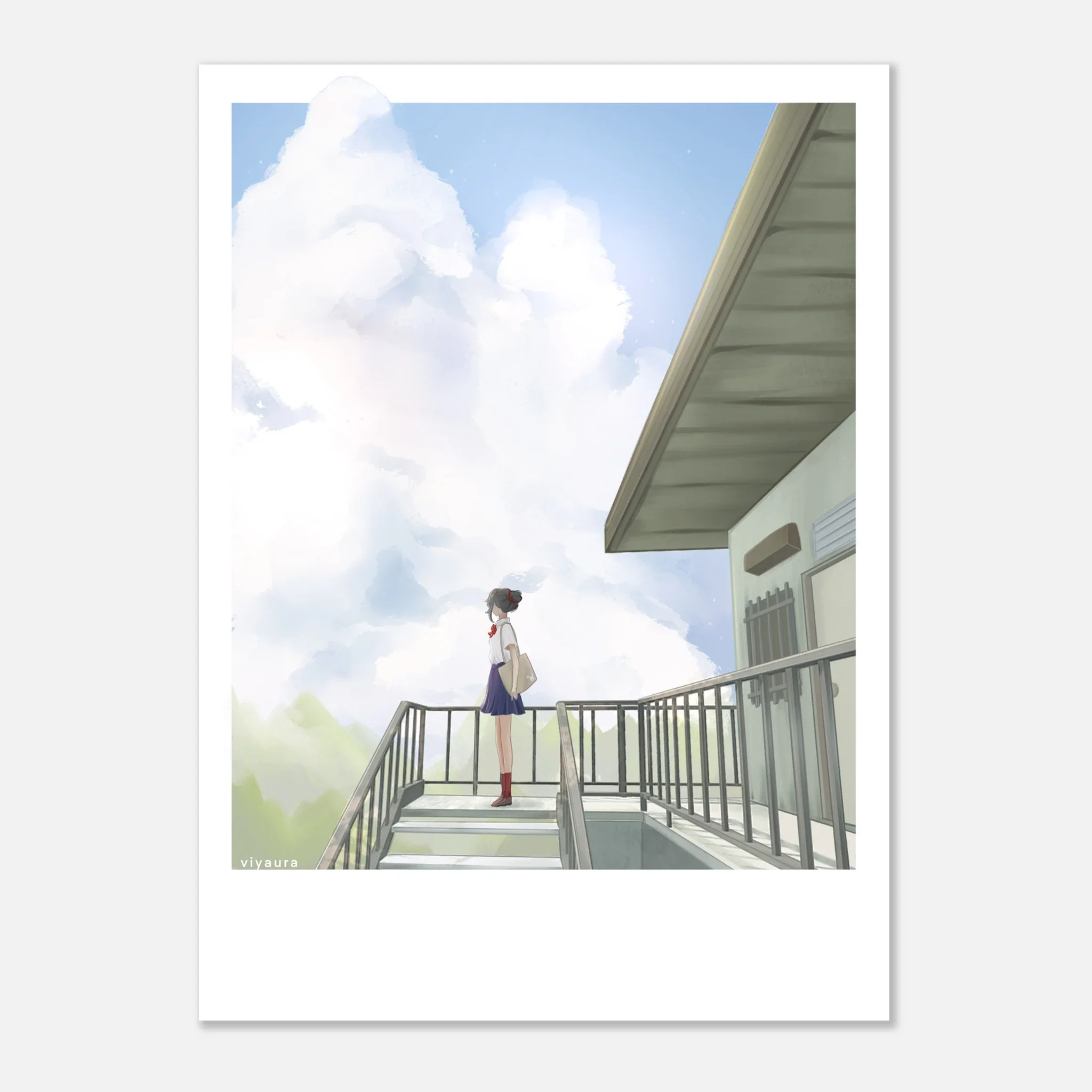 cloudy school day print