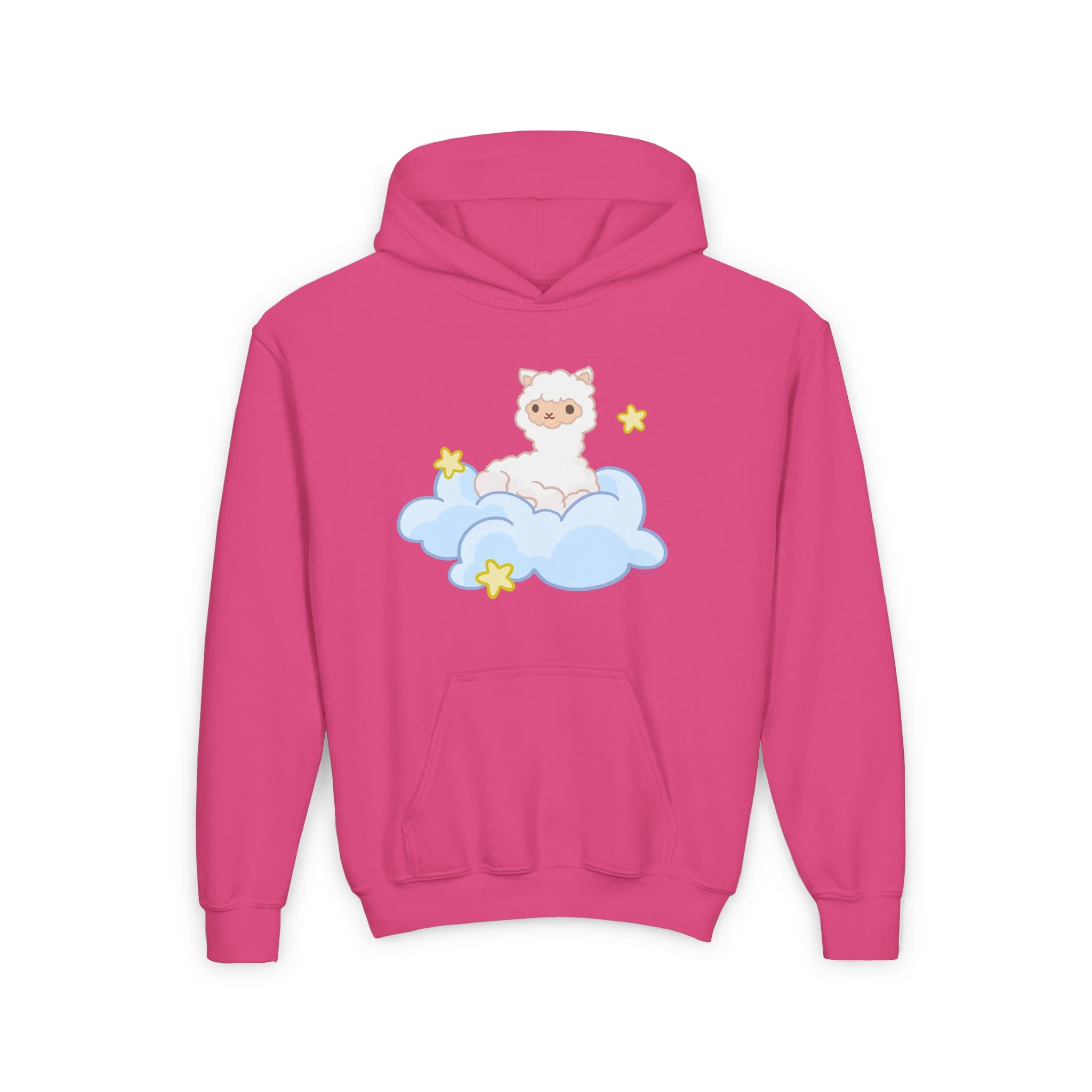 Fluffy Llama Fluffy Cloud Youth Heavy Blend Hooded Sweatshirt - Image 15