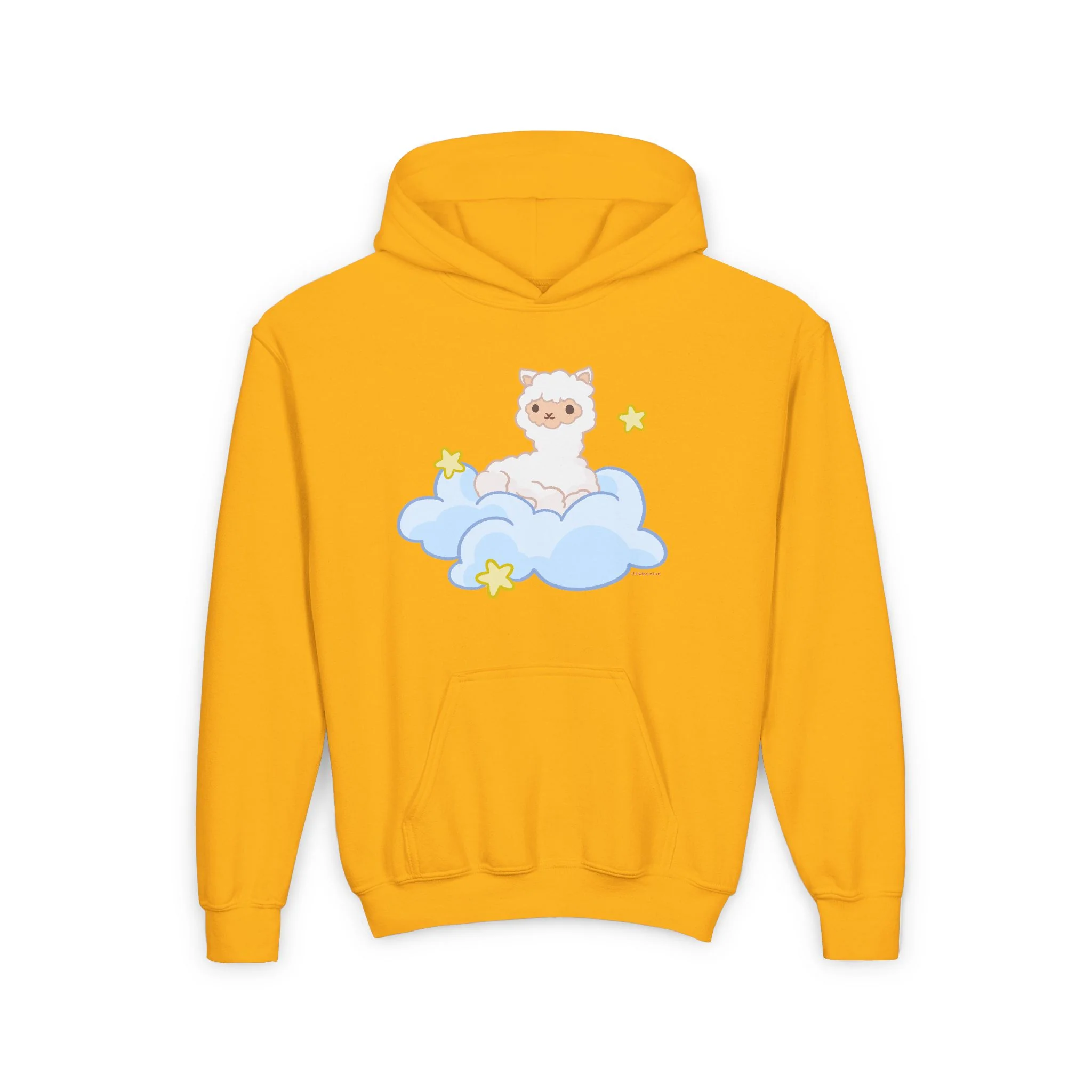 Fluffy Llama Fluffy Cloud Youth Heavy Blend Hooded Sweatshirt - Image 5