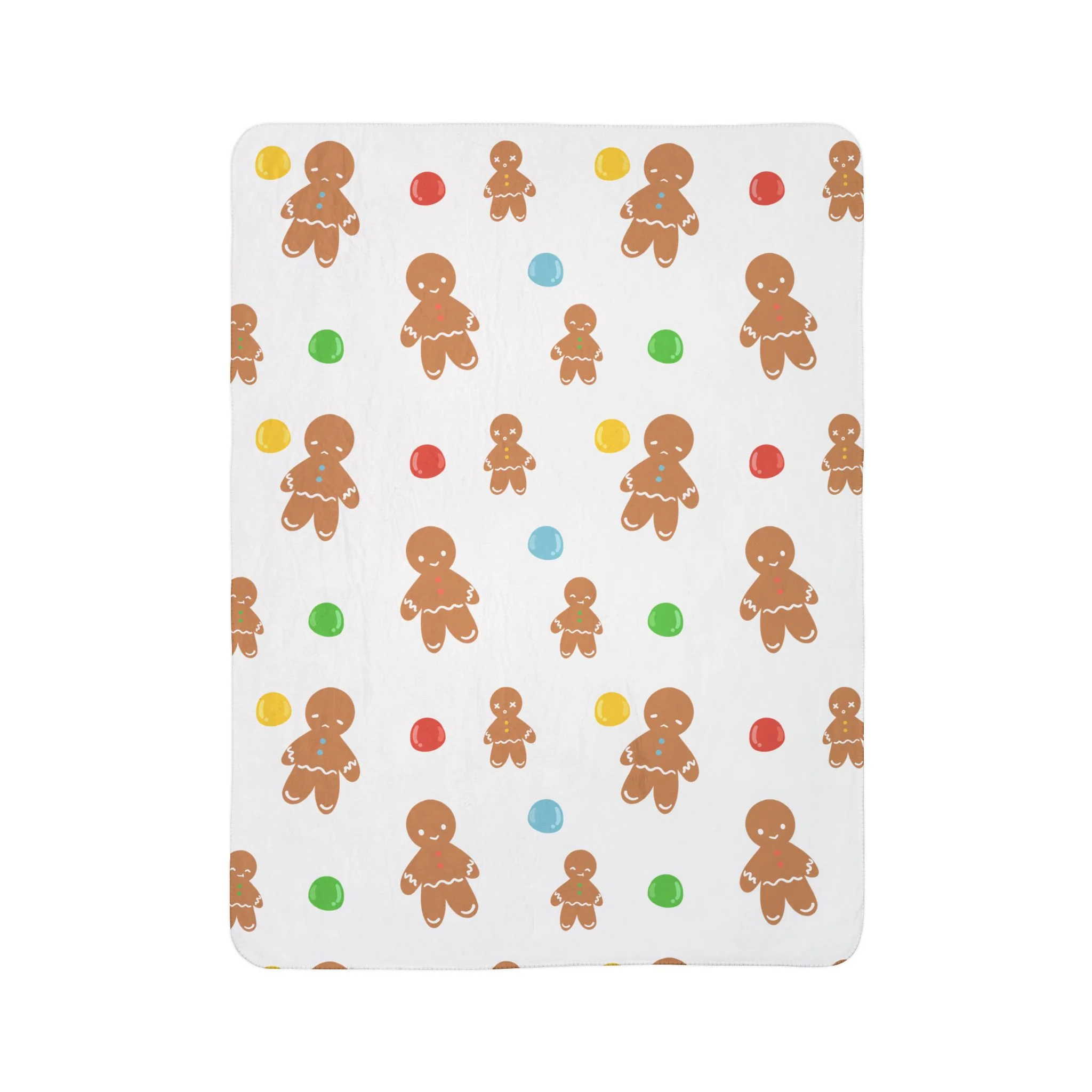 Gingerbread Man and Gumdrop Fleece Sherpa Blanket - Image 5