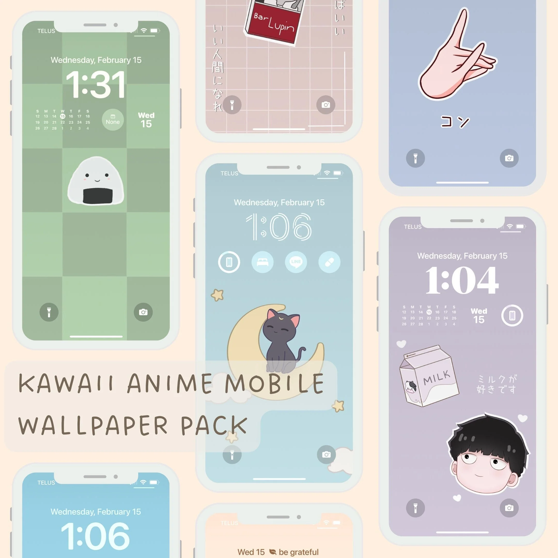 Kawaii Anime Inspired Phone Wallpaper Pack - Image 4