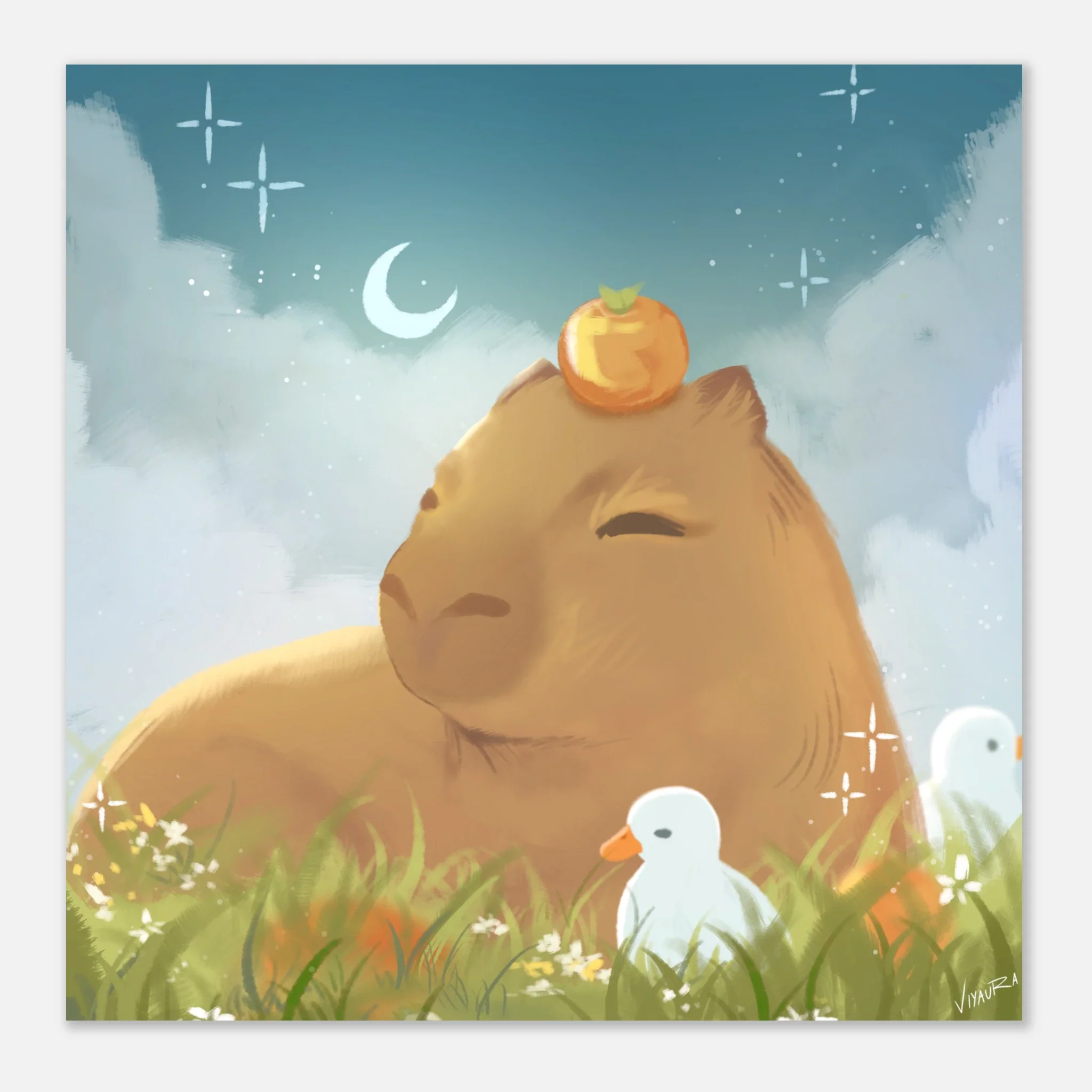 Nighttime Capybara Poster - Image 3
