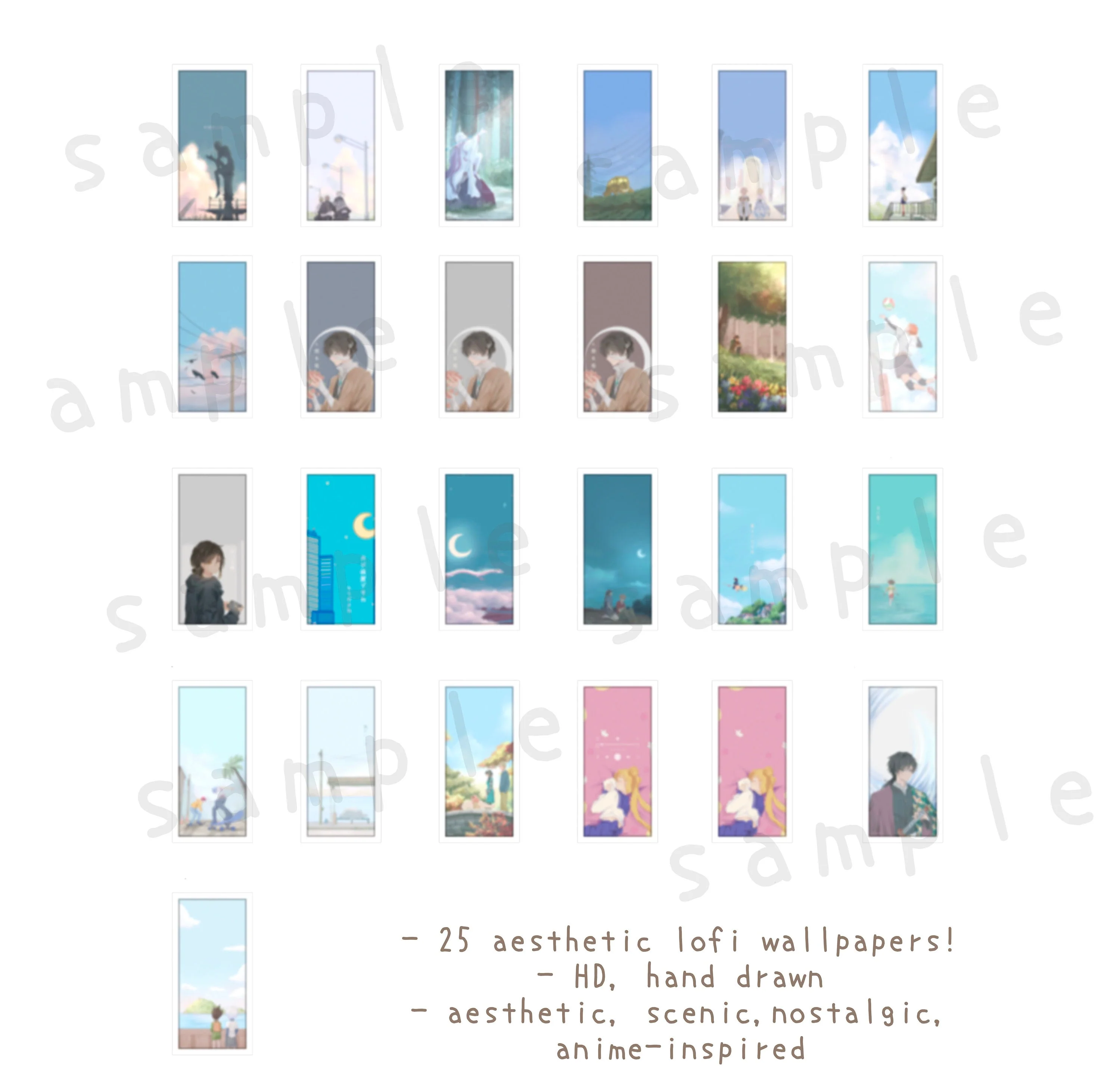 Soft Anime Aesthetic Phone Wallpaper Pack - Image 3