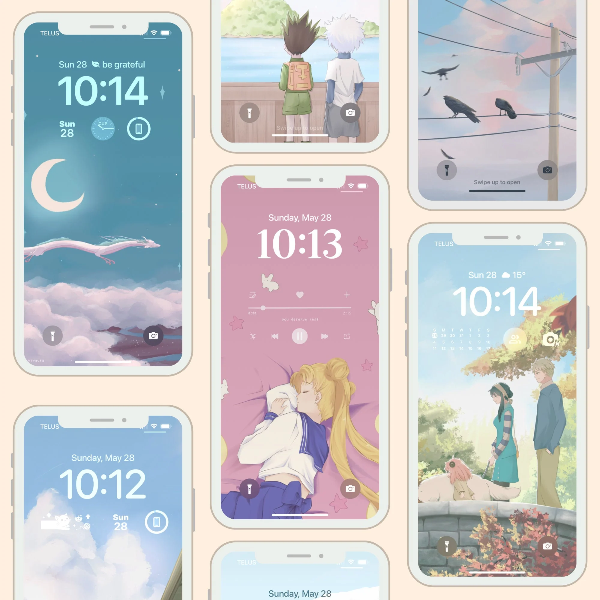 Soft Anime Aesthetic Phone Wallpaper Pack - Image 4