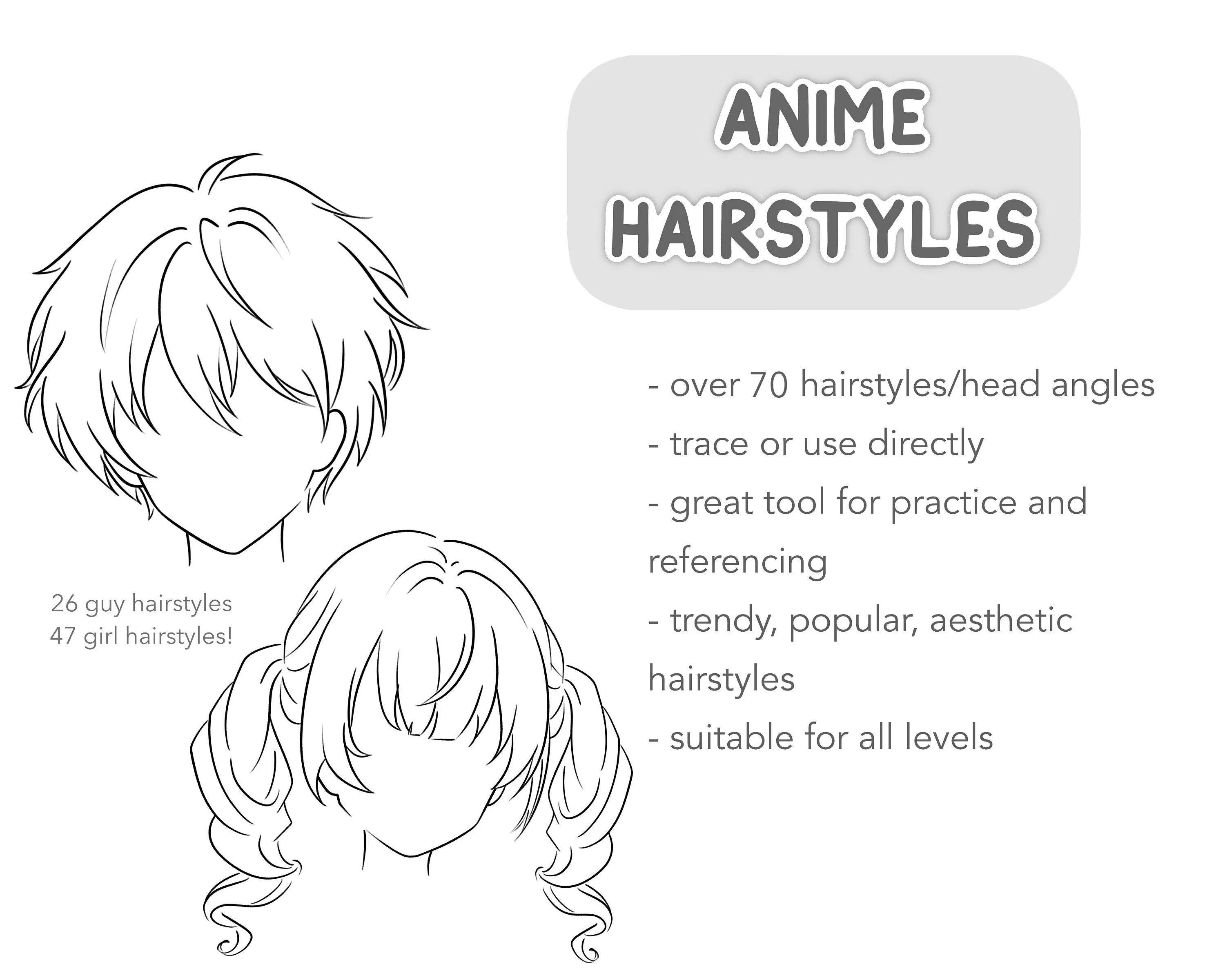 Soft Anime Style Hair Stamp Set - Image 3