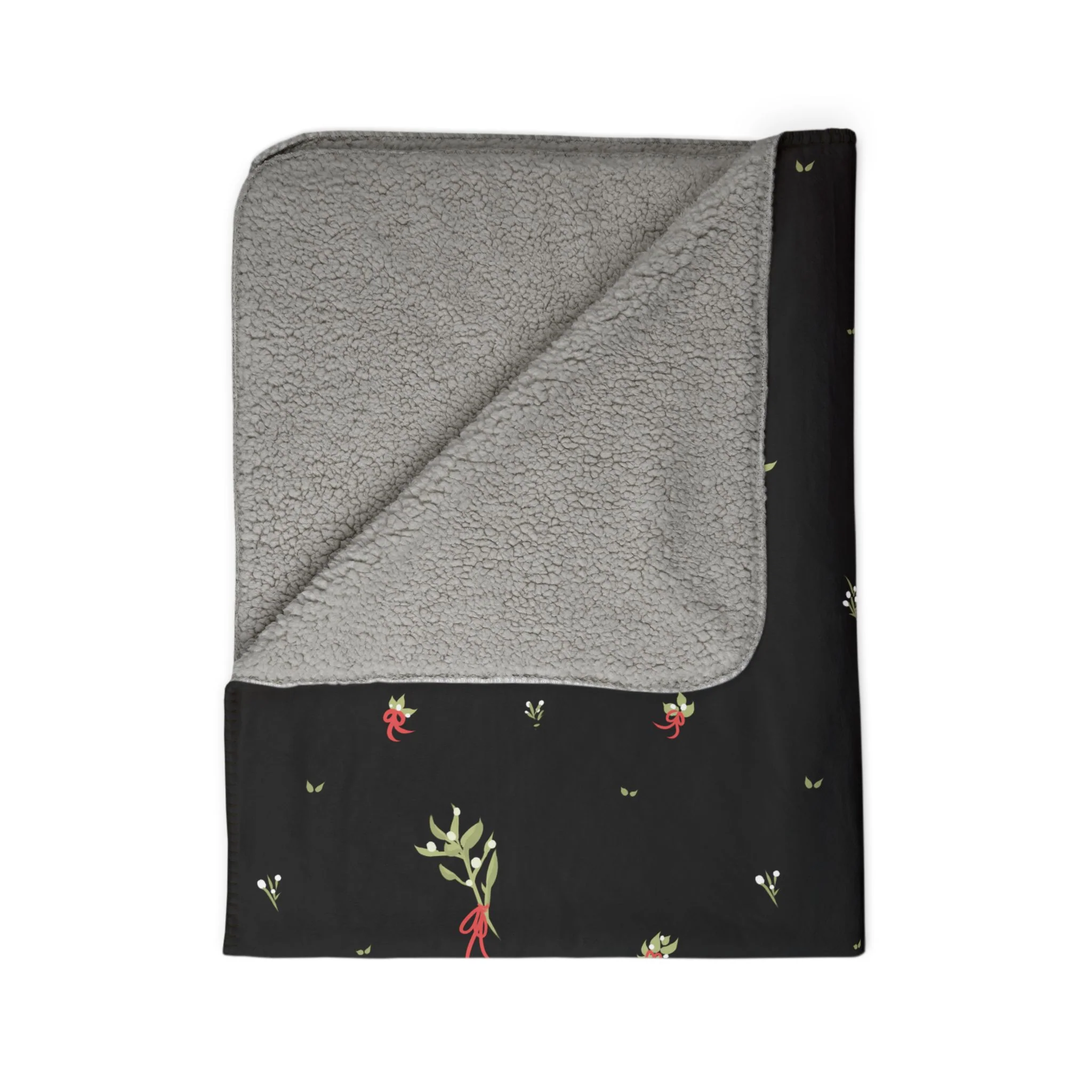 Sophisticated Mistletoe Fleece Sherpa Blanket - Image 13