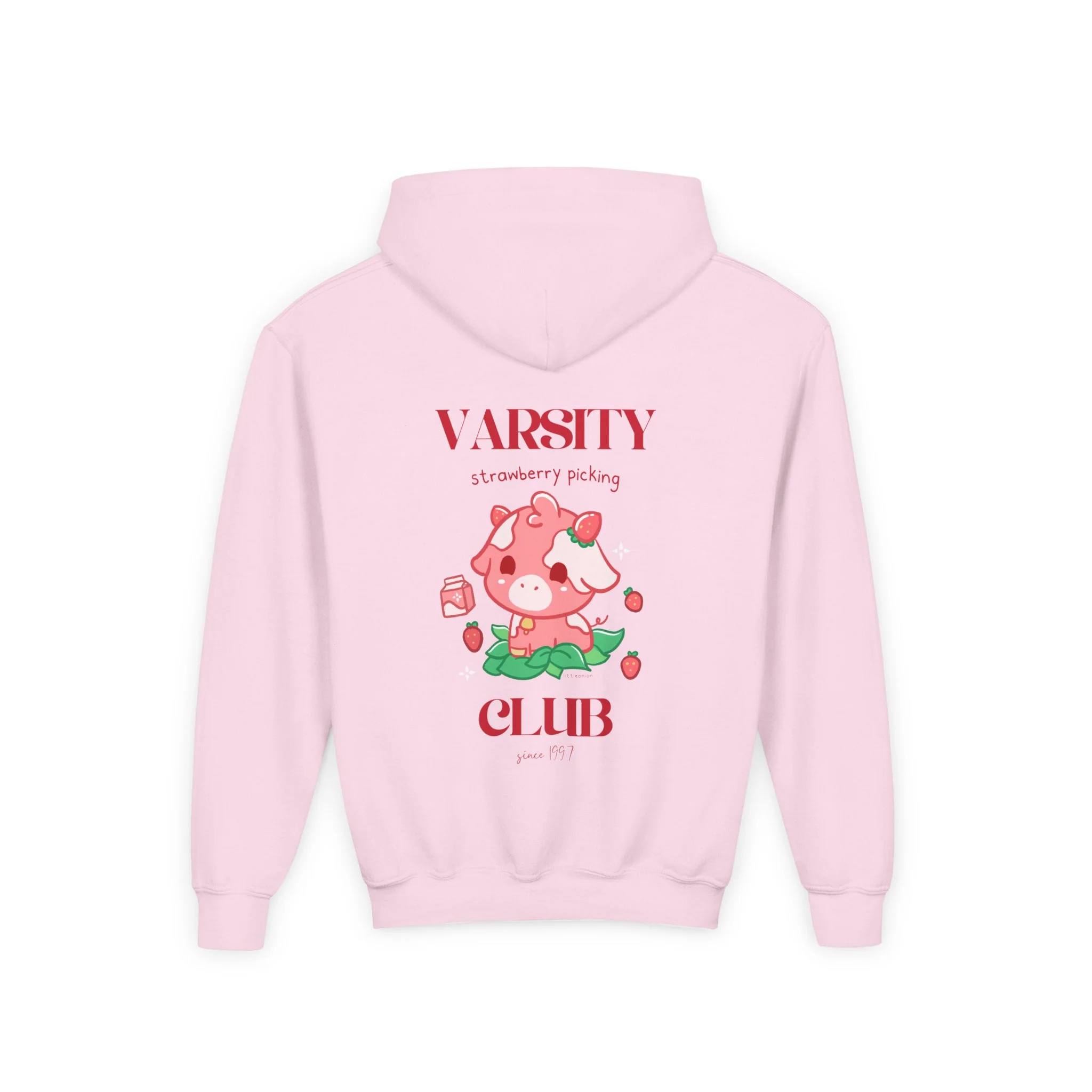 Strawberry Cow: Youth Heavy Blend Hooded Sweatshirt