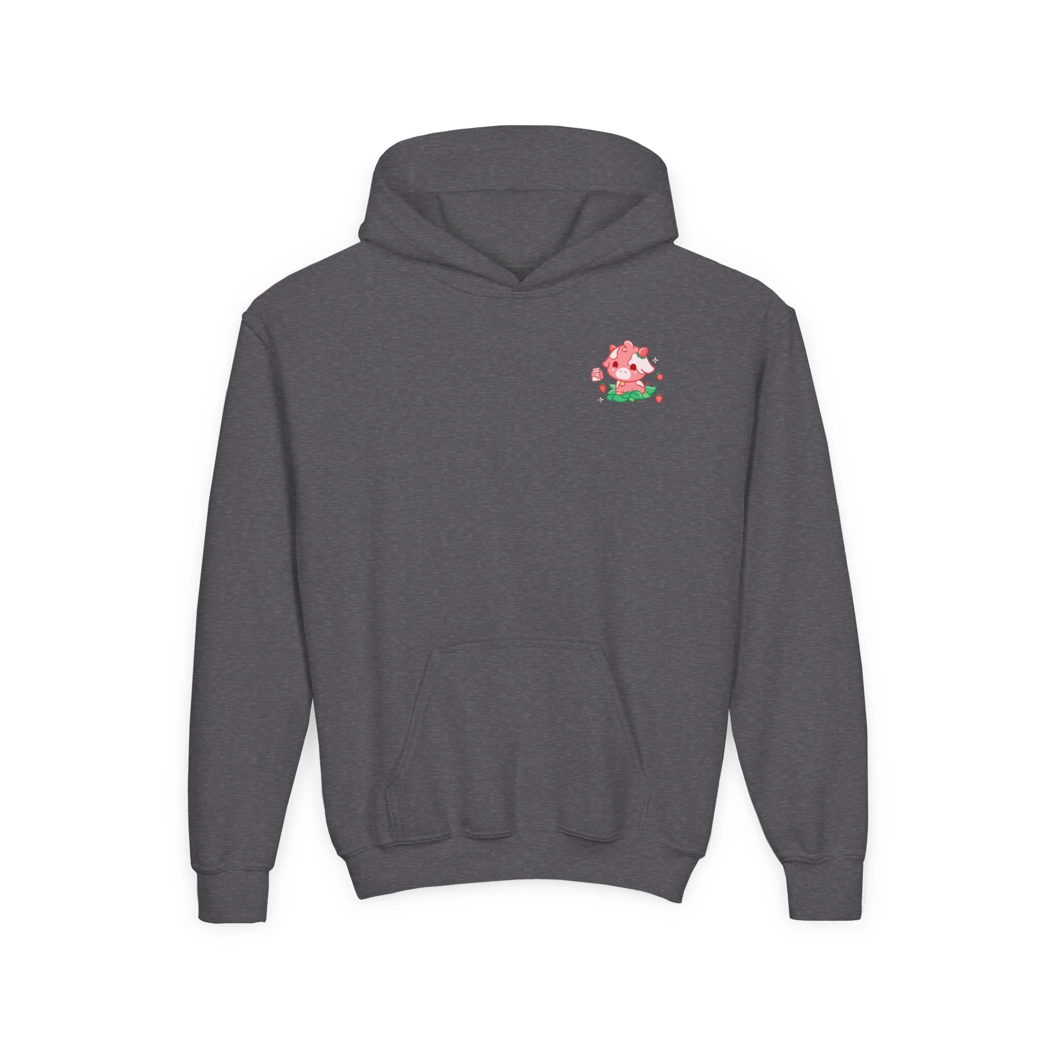 Strawberry Cow: Youth Heavy Blend Hooded Sweatshirt - Image 10