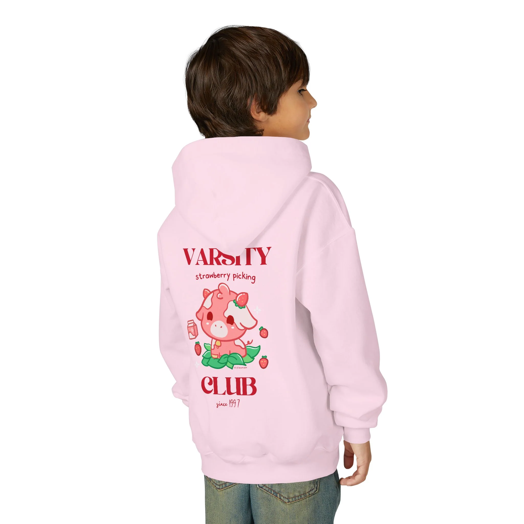 Strawberry Cow: Youth Heavy Blend Hooded Sweatshirt - Image 19
