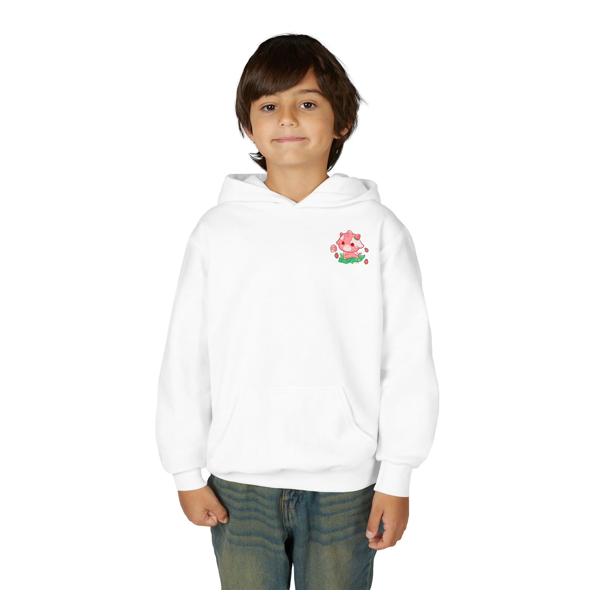 Strawberry Cow: Youth Heavy Blend Hooded Sweatshirt - Image 21