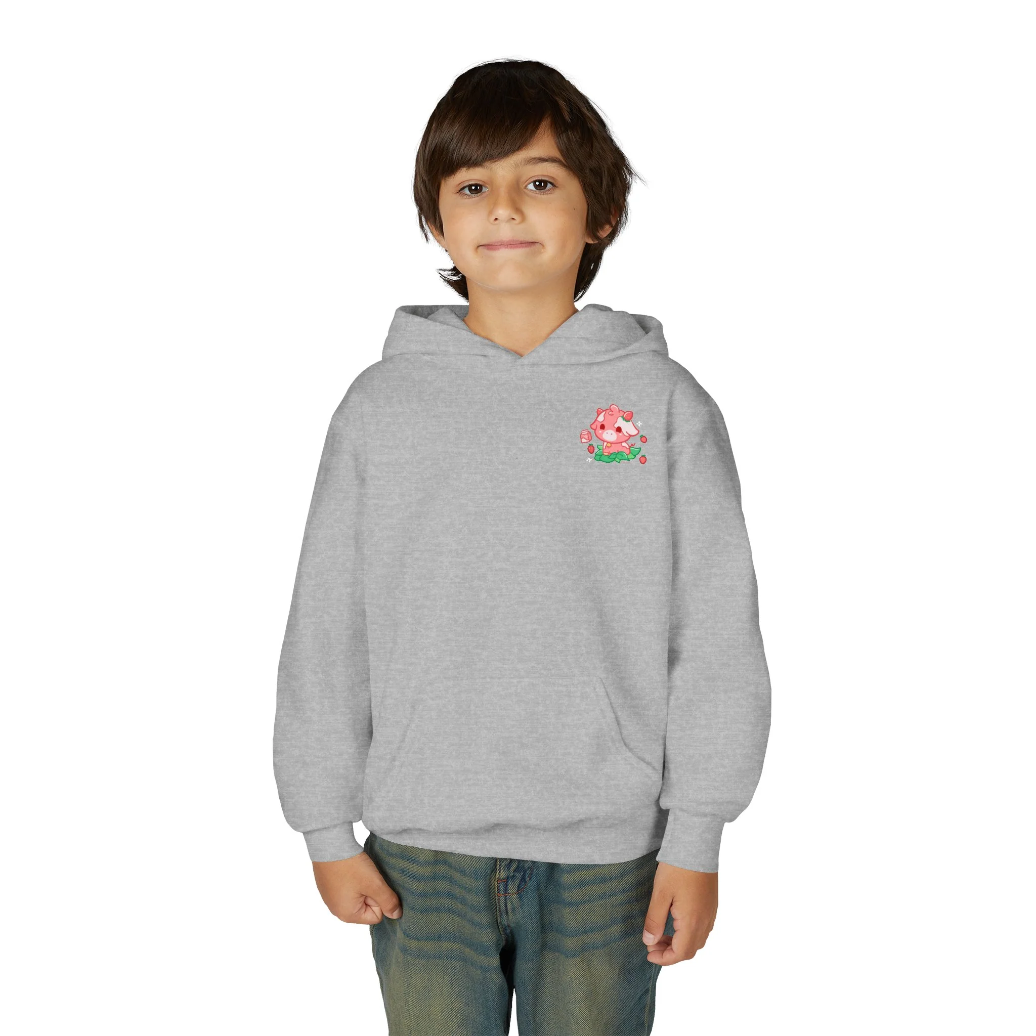 Strawberry Cow: Youth Heavy Blend Hooded Sweatshirt - Image 27