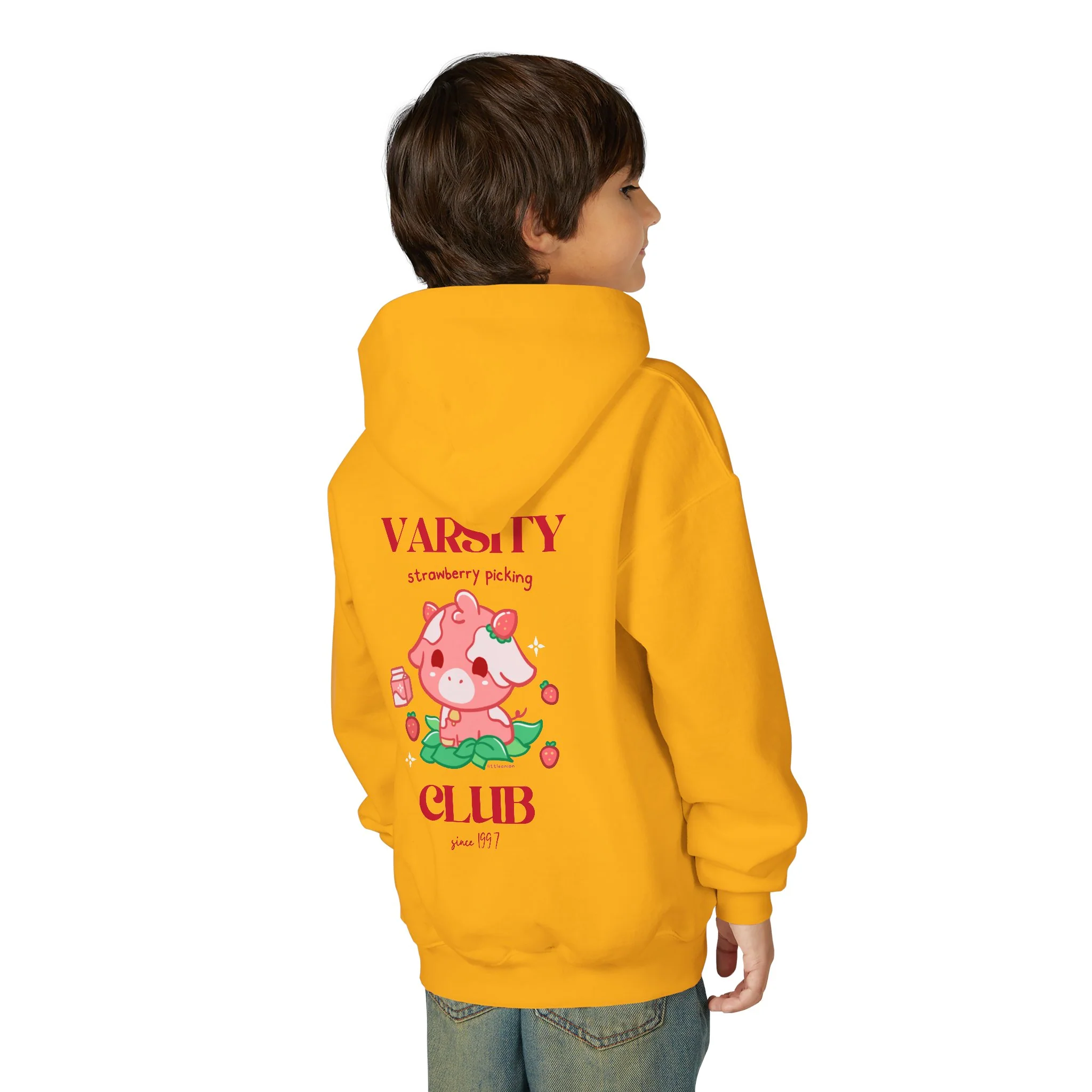 Strawberry Cow: Youth Heavy Blend Hooded Sweatshirt - Image 31