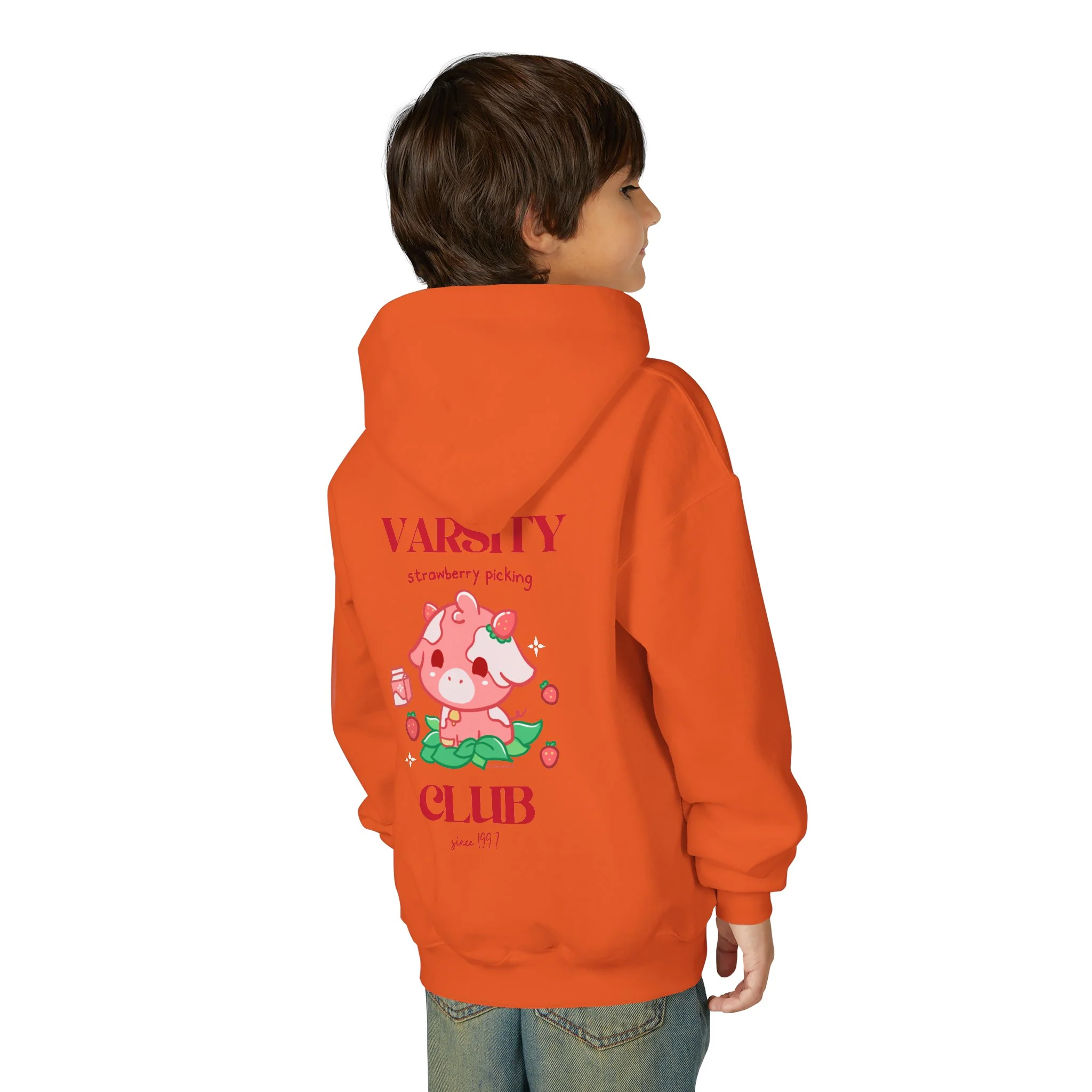 Strawberry Cow: Youth Heavy Blend Hooded Sweatshirt - Image 34