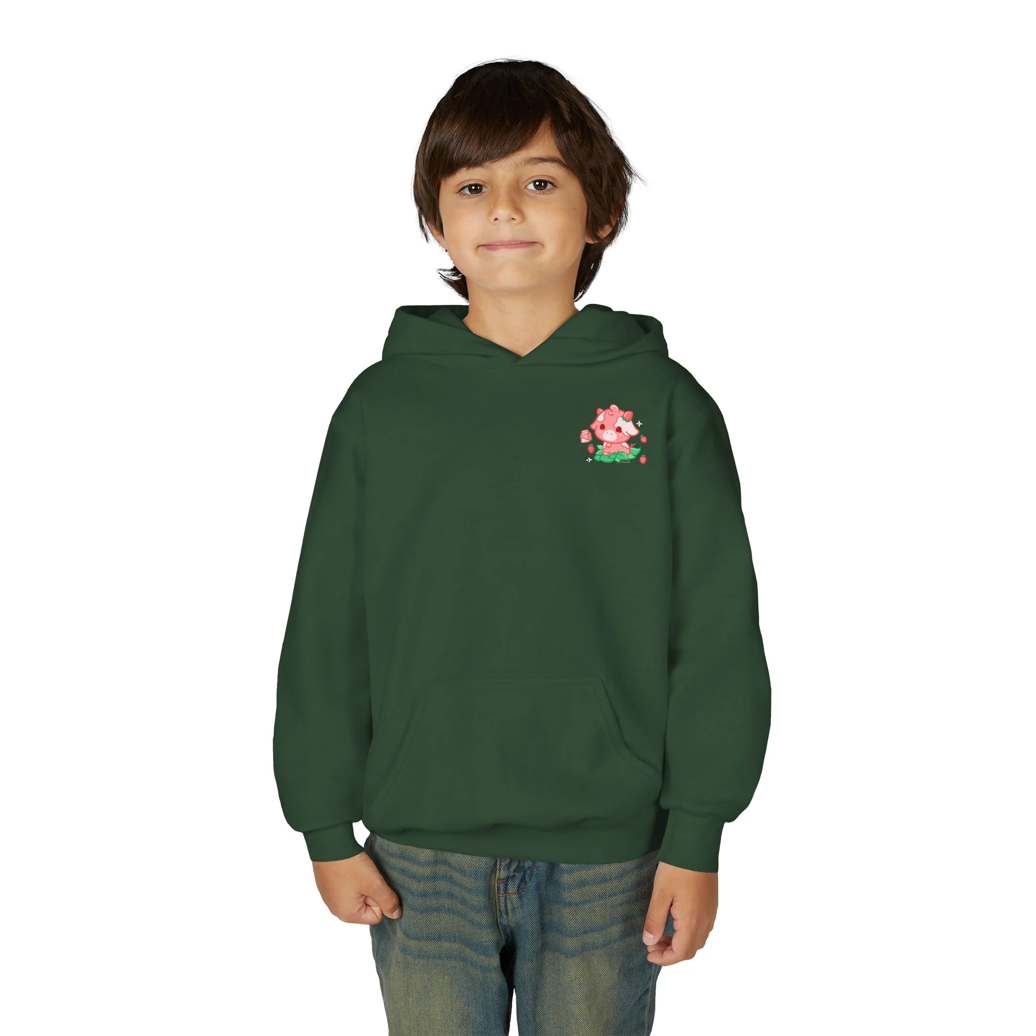 Strawberry Cow: Youth Heavy Blend Hooded Sweatshirt - Image 39