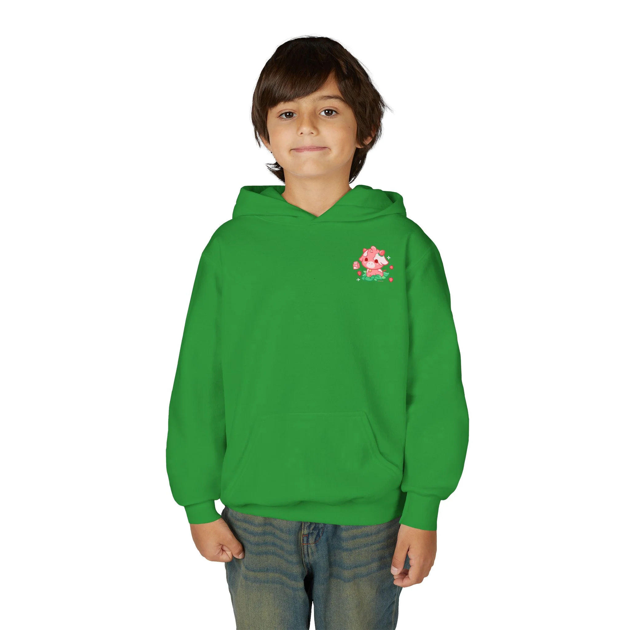 Strawberry Cow: Youth Heavy Blend Hooded Sweatshirt - Image 42