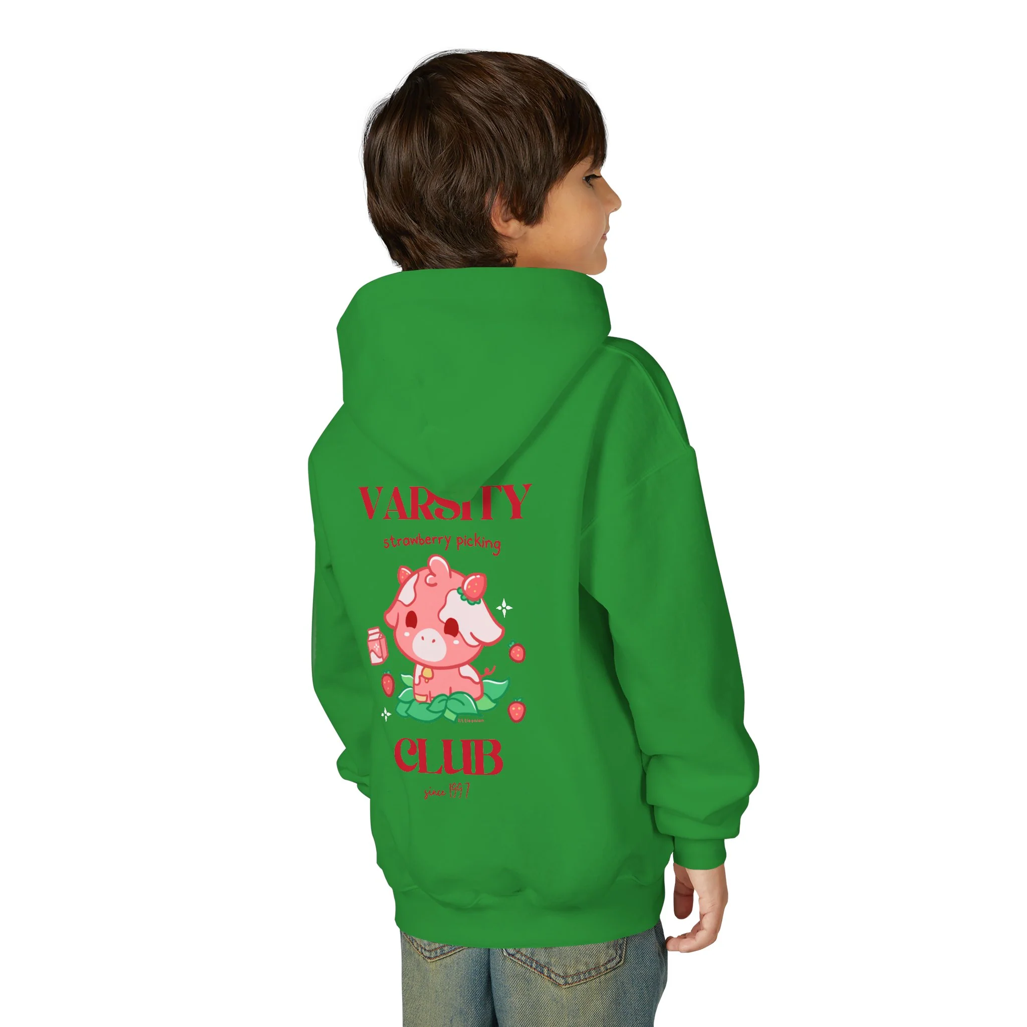 Strawberry Cow: Youth Heavy Blend Hooded Sweatshirt - Image 43