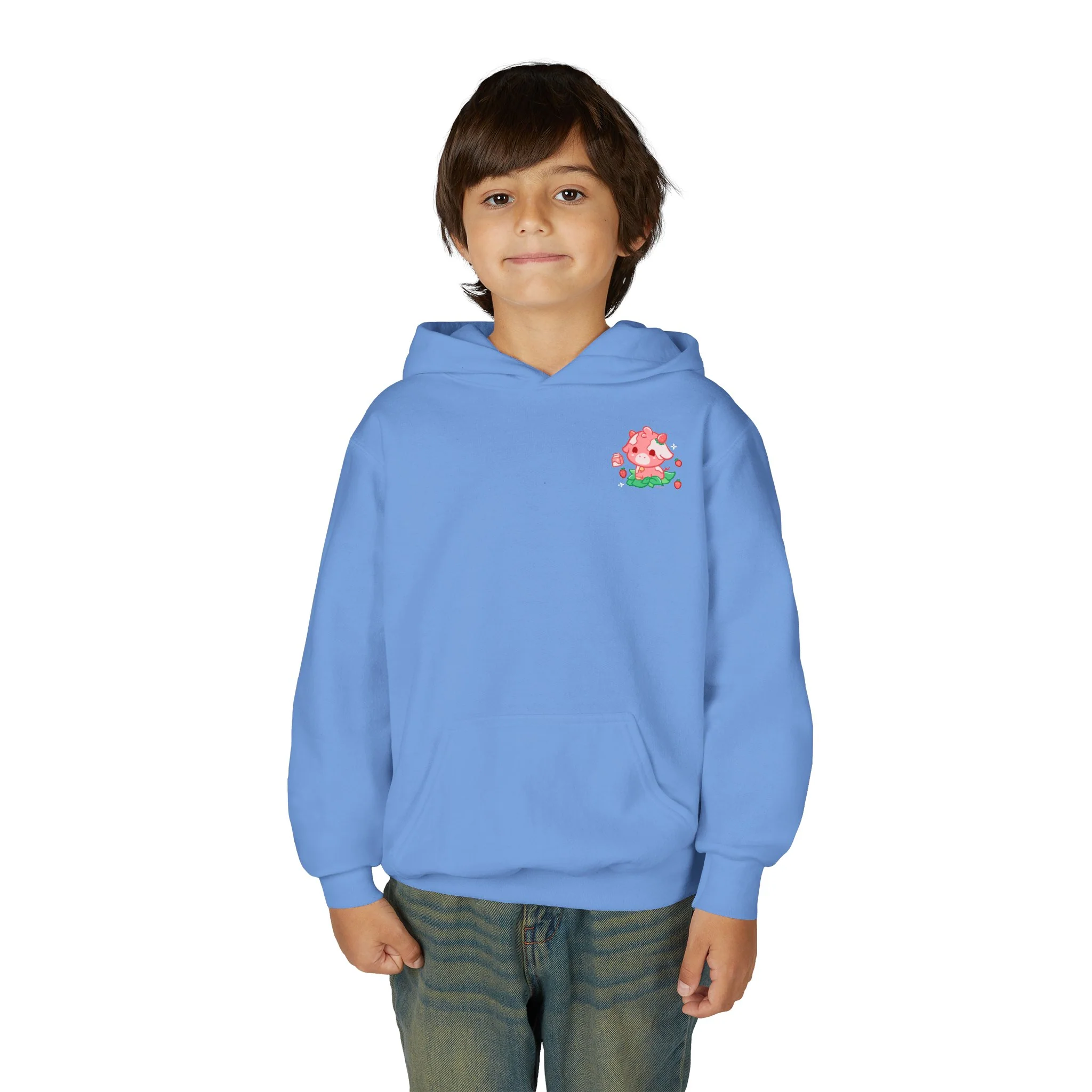 Strawberry Cow: Youth Heavy Blend Hooded Sweatshirt - Image 48