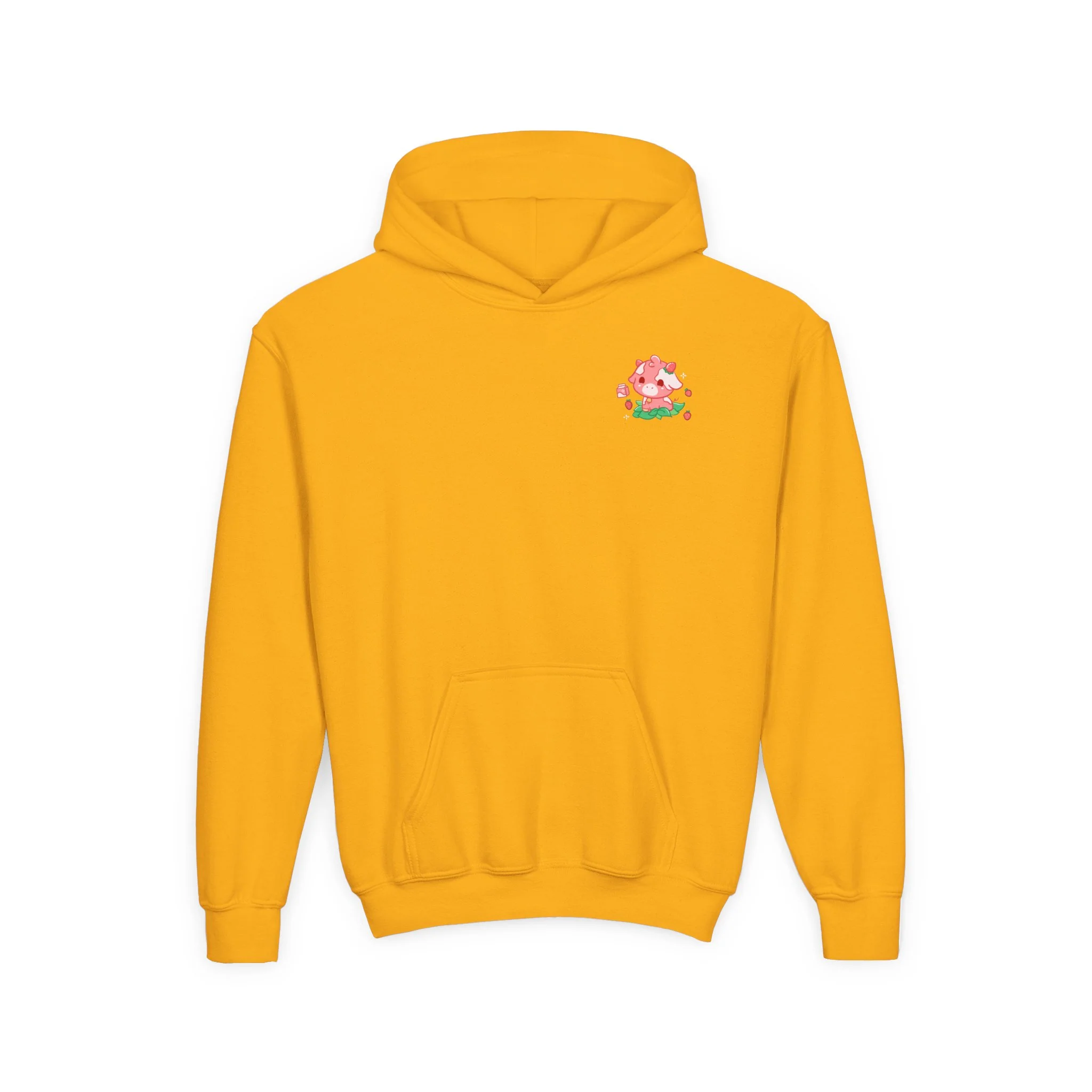 Strawberry Cow: Youth Heavy Blend Hooded Sweatshirt - Image 5
