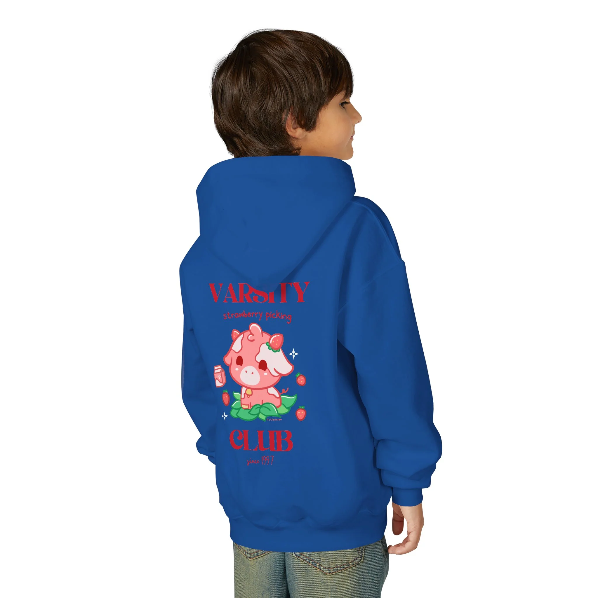 Strawberry Cow: Youth Heavy Blend Hooded Sweatshirt - Image 52