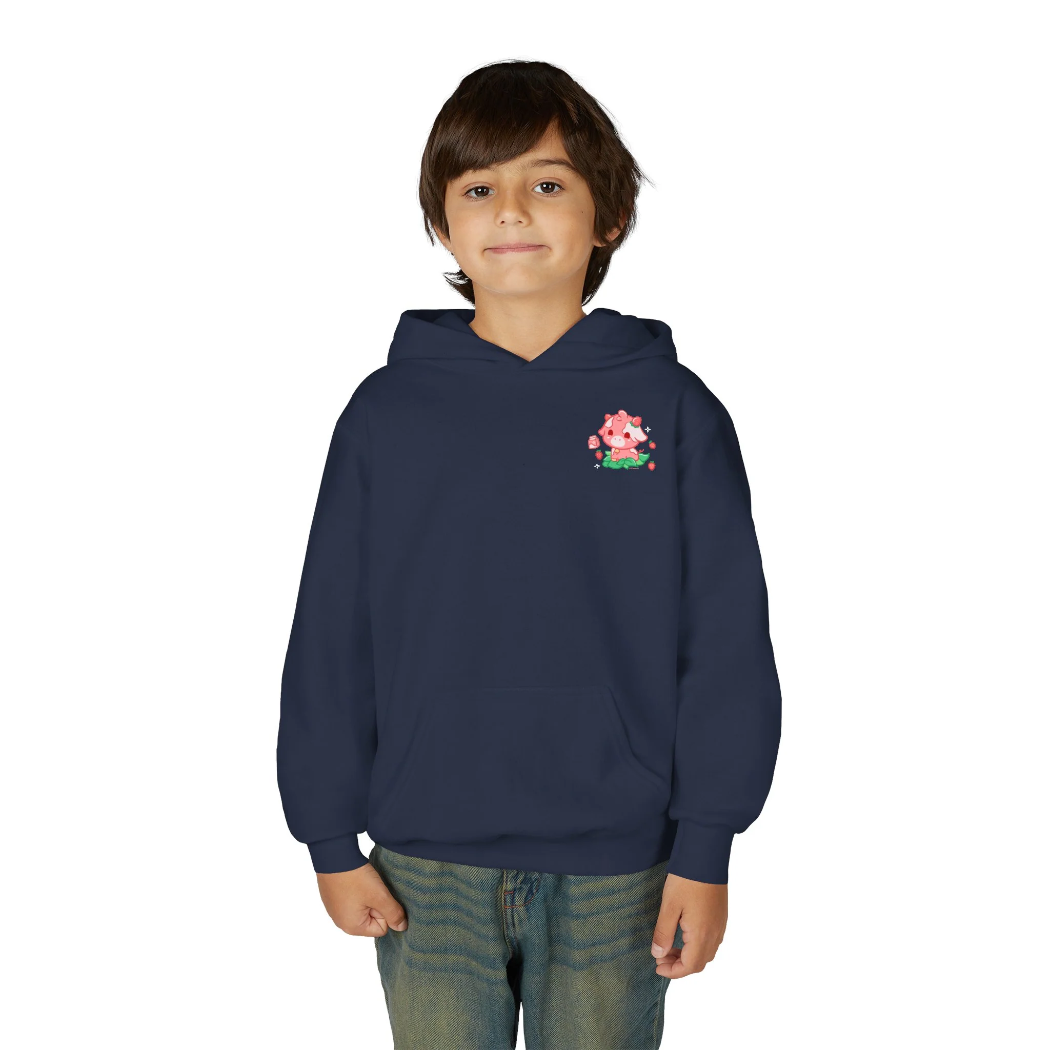 Strawberry Cow: Youth Heavy Blend Hooded Sweatshirt - Image 54