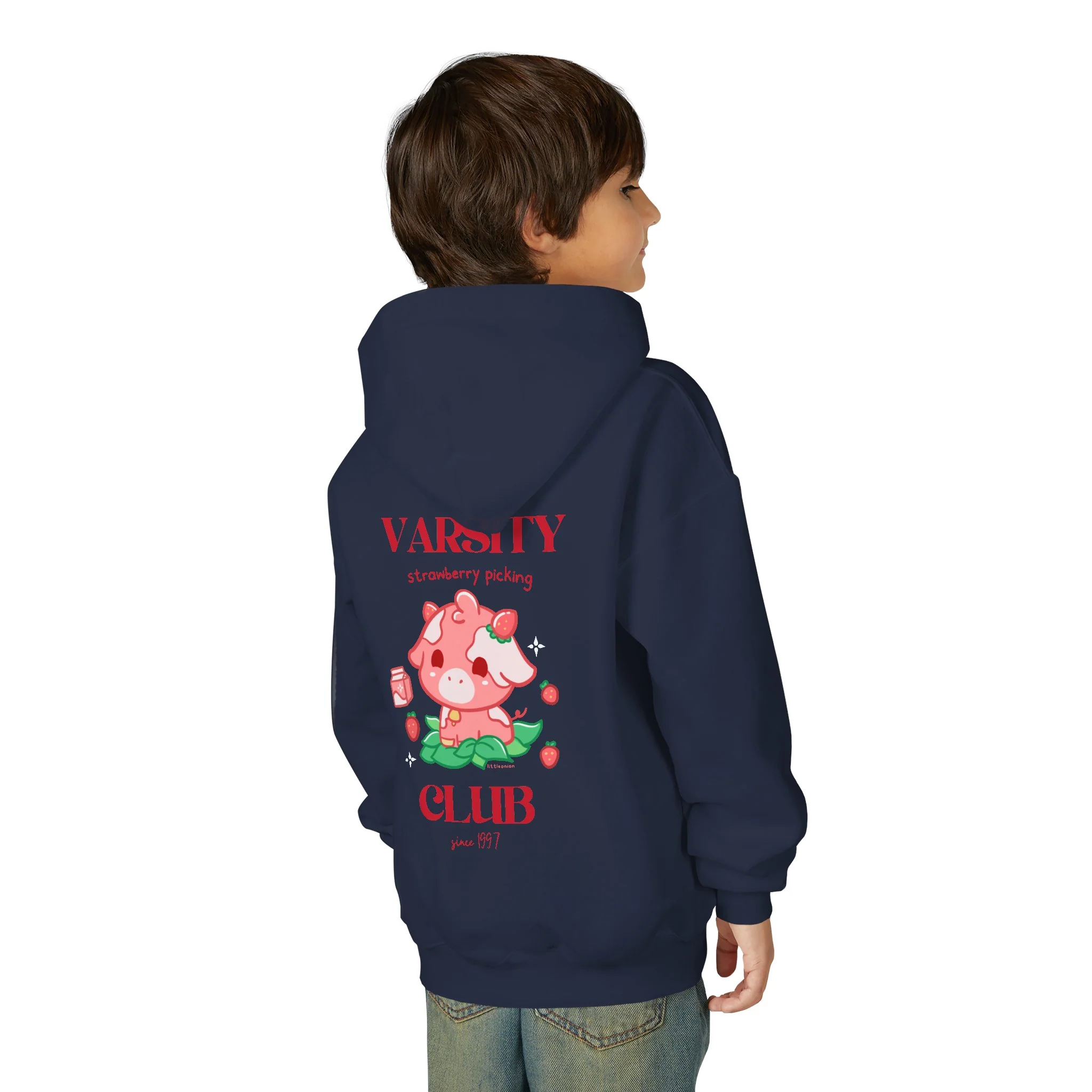 Strawberry Cow: Youth Heavy Blend Hooded Sweatshirt - Image 55