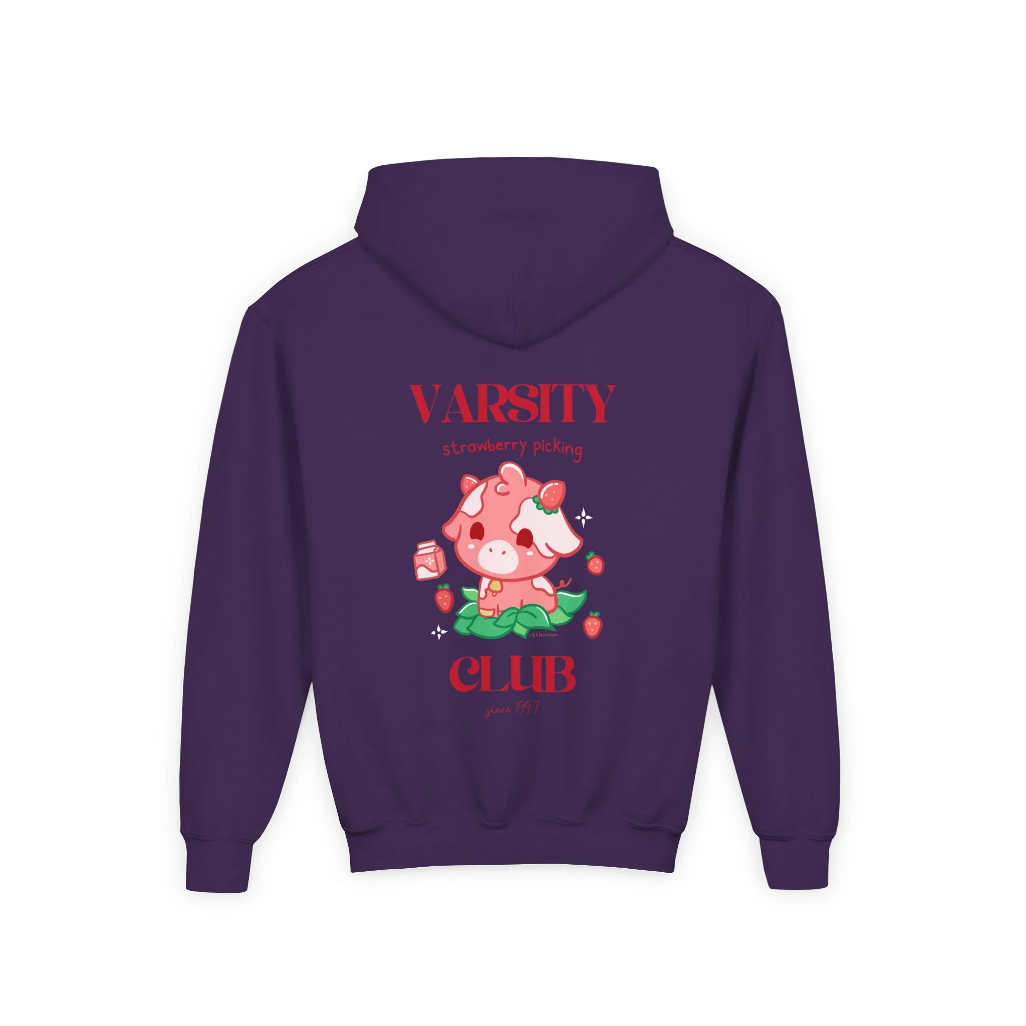 Strawberry Cow: Youth Heavy Blend Hooded Sweatshirt - Image 56