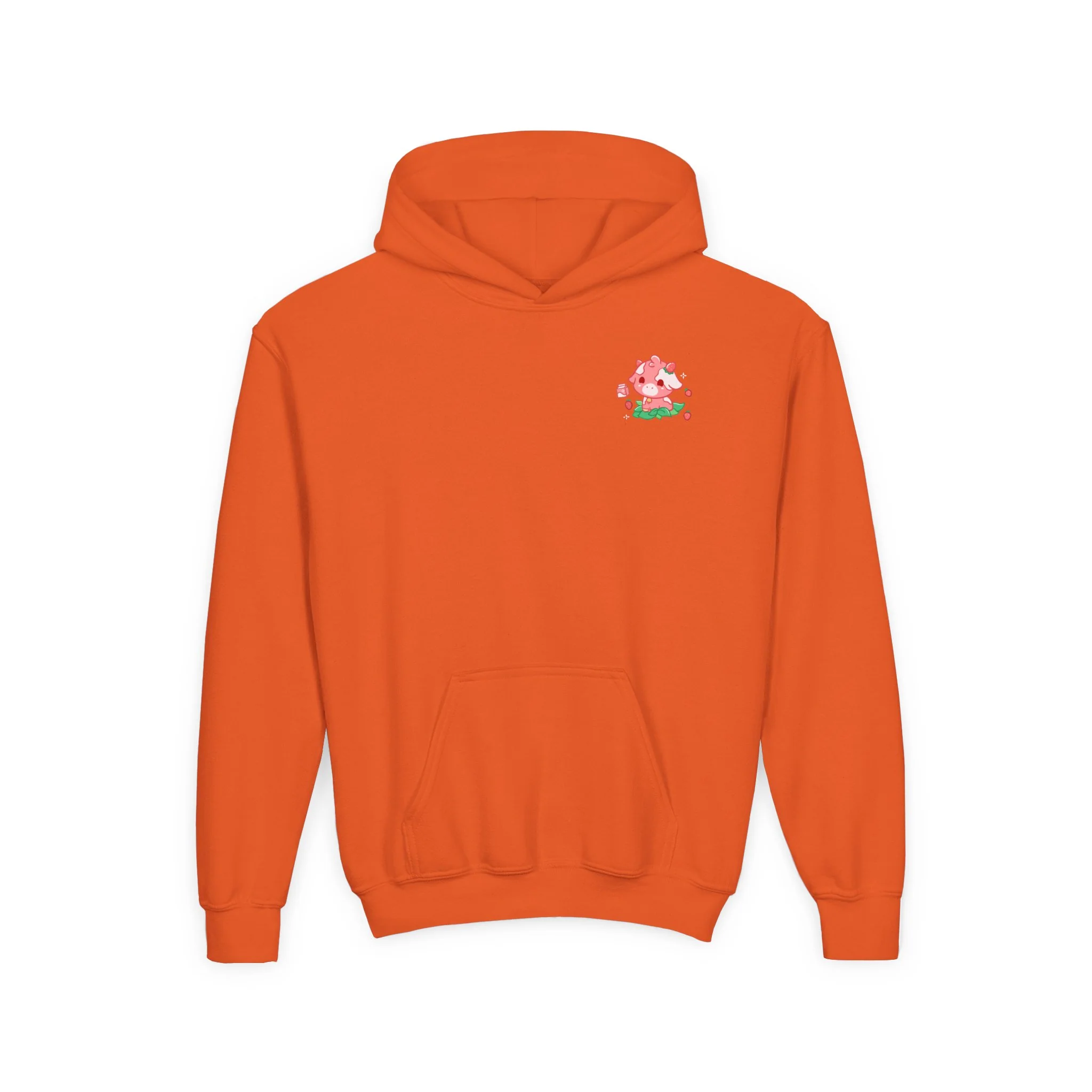Strawberry Cow: Youth Heavy Blend Hooded Sweatshirt - Image 6