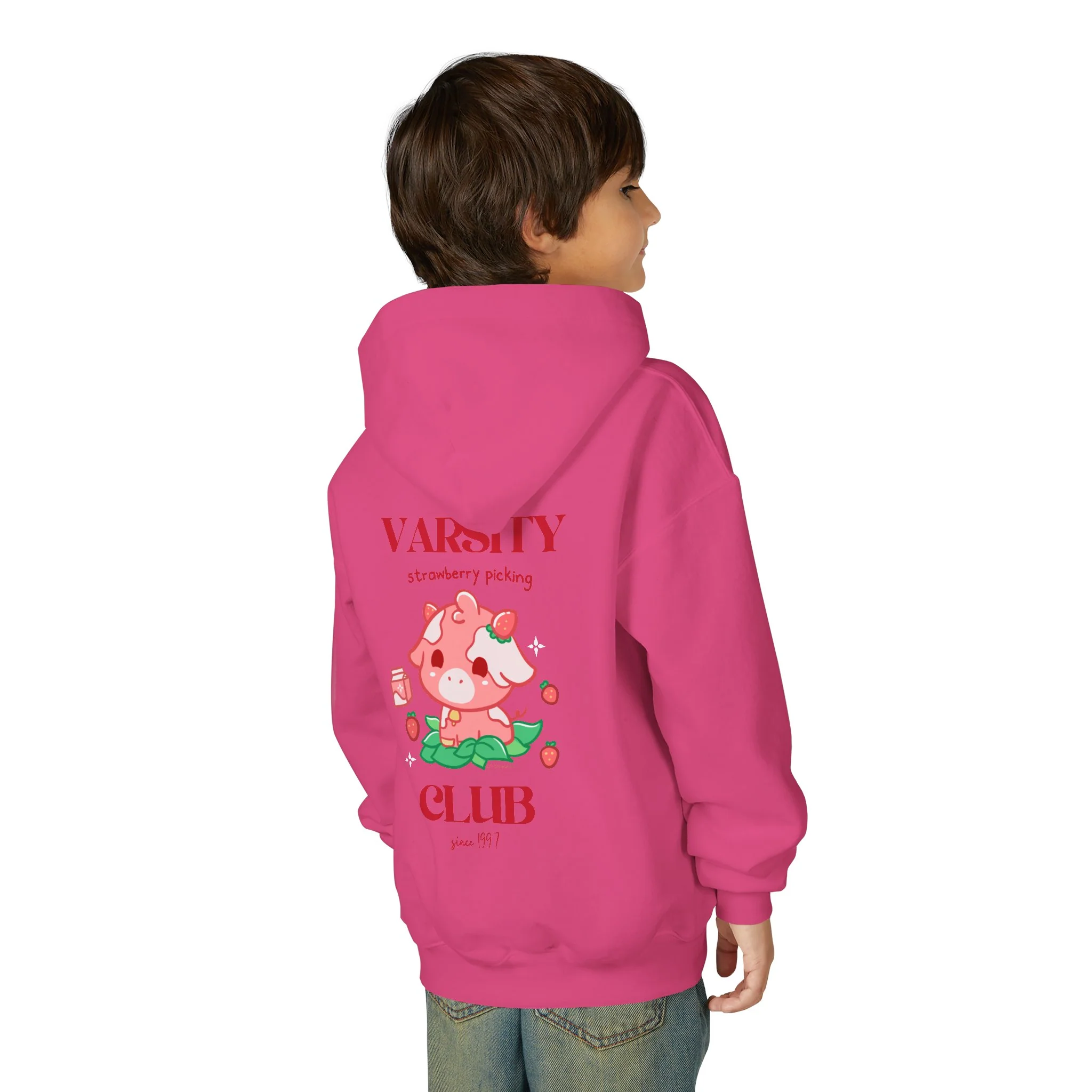 Strawberry Cow: Youth Heavy Blend Hooded Sweatshirt - Image 61