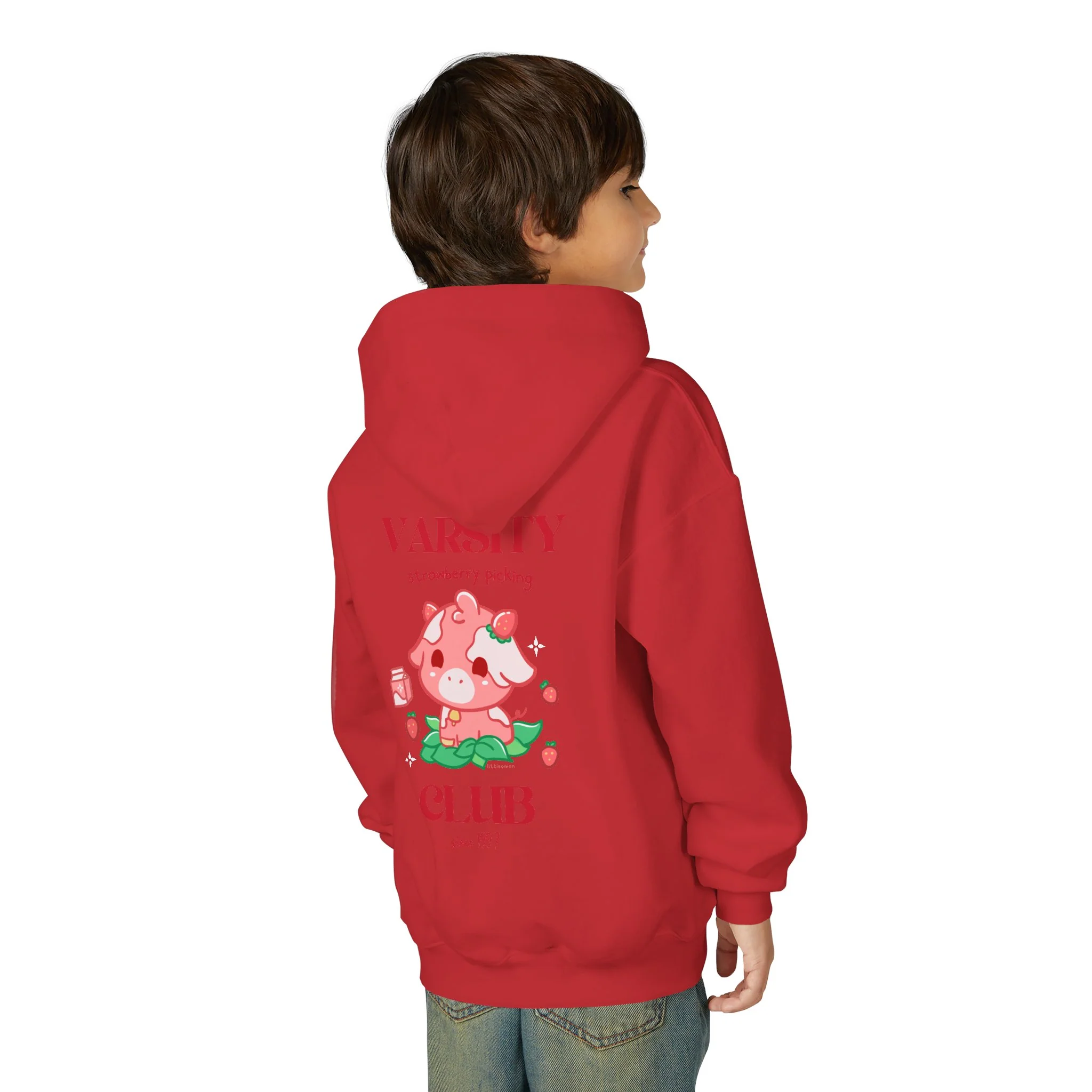 Strawberry Cow: Youth Heavy Blend Hooded Sweatshirt - Image 64