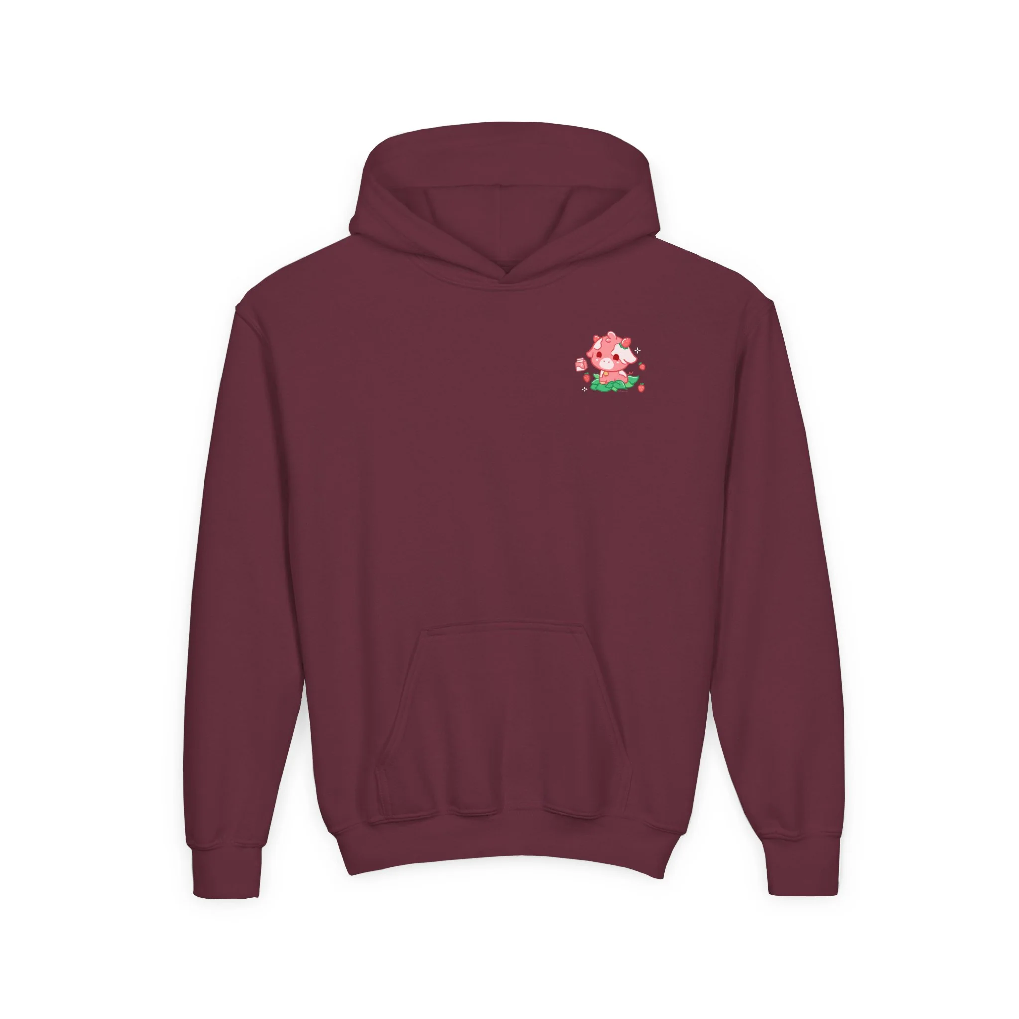 Strawberry Cow: Youth Heavy Blend Hooded Sweatshirt - Image 7