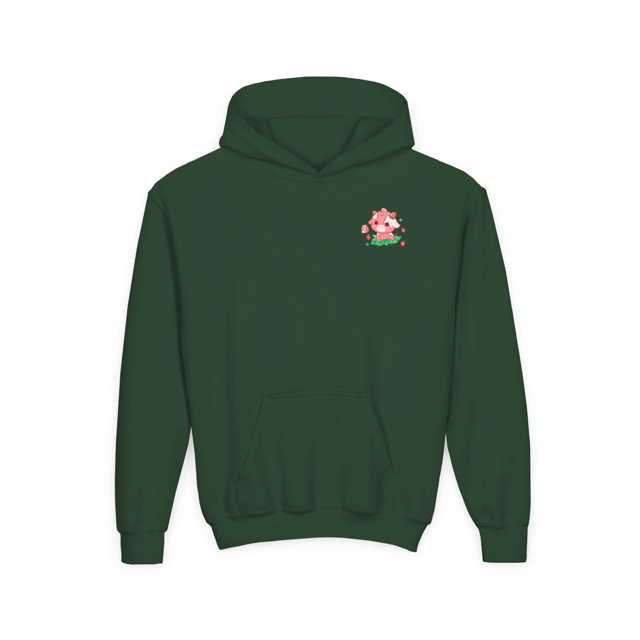 Strawberry Cow: Youth Heavy Blend Hooded Sweatshirt - Image 8