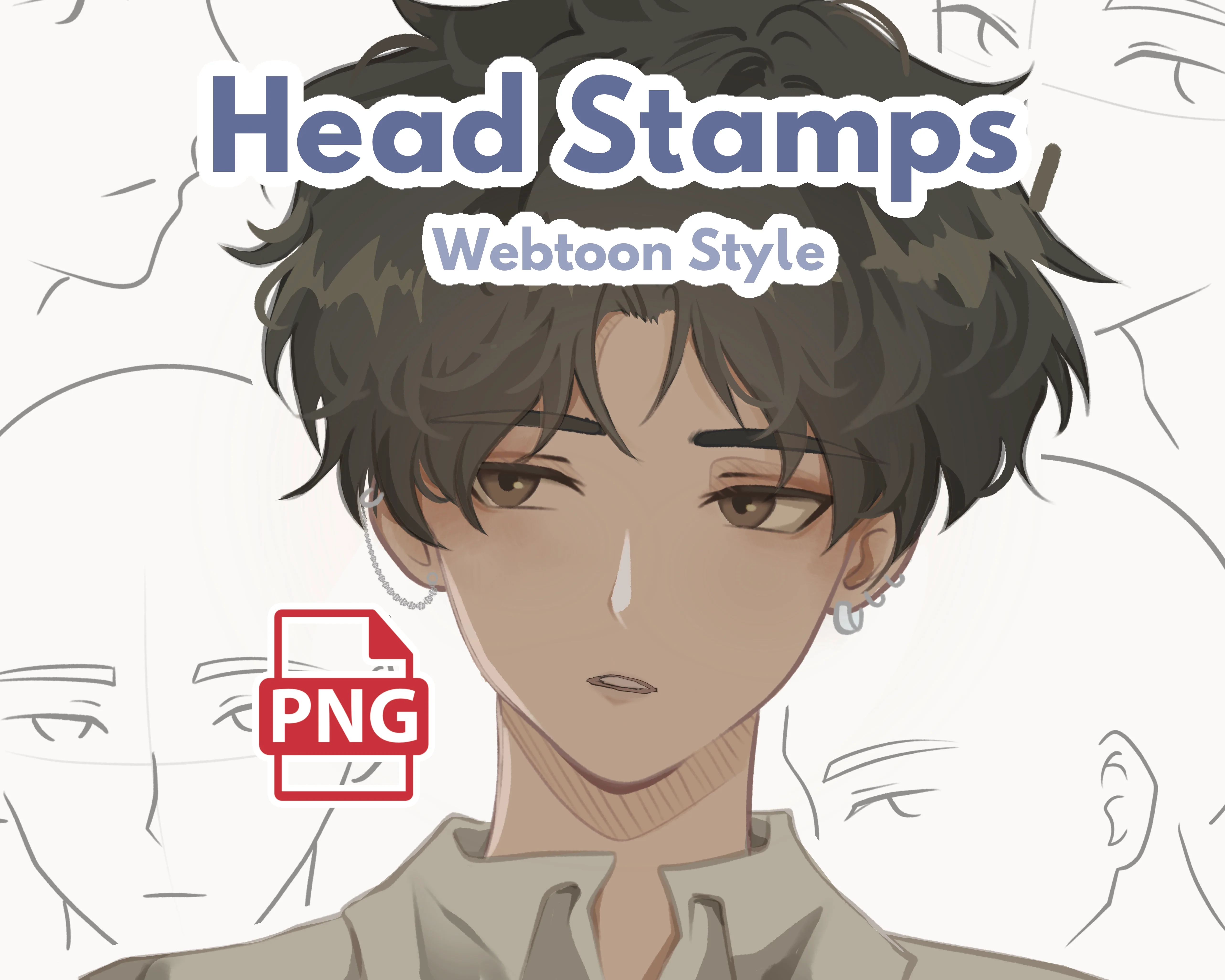 Manga Webtoon Style Head Stamp Set - Image 6